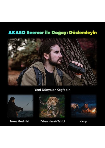 SEEMOR-200 4K Tam Renkli Video Kayıt Özellikli Gece Görüş Dürbünü, 3'' Ekran, Aı-Isp Teknolojisi ile 3280 Ft Görüntüleme ARALIĞI,16X Dijital Zoom, app kontrollü fırsatları