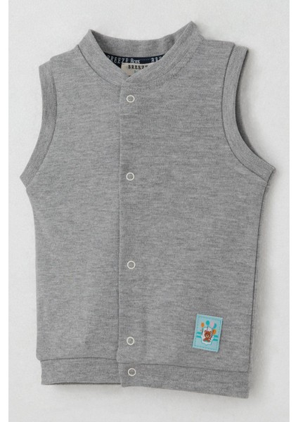 Erkek Bebek Yelek Çıtçıtlı Sevimli Balonlu Ayıcık Armalı 4 Ay-1 Yaş, Gri Melanj modelleri