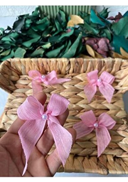 Incili Pembe Keten Kurdele Hazır Fiyonk -25 Adet fiyatları