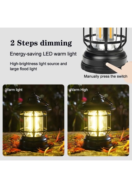 LED Kamp Feneri Pil ile Çalışan Retro Kamp Feneri Cob Çadır Işığı Acil Durum Fırtına Kesintileri ve Açık Hava Yürüyüşleri Için Hayatta Kalma Kitleri-Kırmızı (Yurt Dışından) modelleri