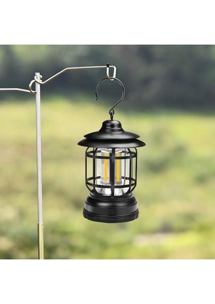 LED Kamp Feneri Pil ile Çalışan Retro Kamp Feneri Cob Çadır Işığı Acil Durum Fırtına Kesintileri ve Açık Hava Yürüyüşleri Için Hayatta Kalma Kitleri-Kırmızı (Yurt Dışından) fırsatları