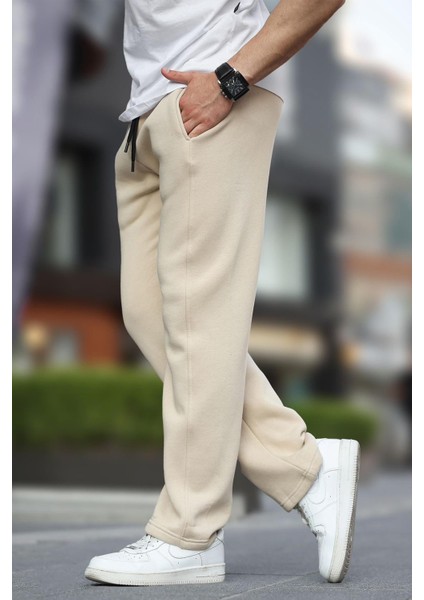 Bej Geniş Kesim Düz Paça Eşofman Altı 6550 modelleri