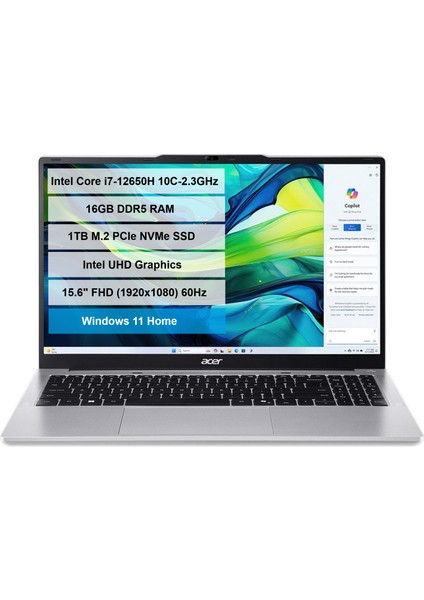 Acer Aspire Lite Intel Core i7-12650H 16GB DDR5 1TB SSD 15.6" FHD Windows11 Home AL15-71P-735B