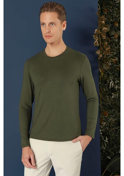 Ts 870 Slim Fit Haki Spor T-Shirt