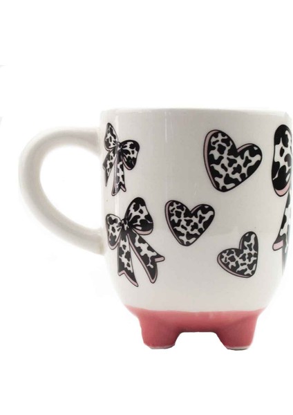 Inek Kupa 05 El Yapımı 3D Krem Parlak Kupa - El Yapımı Seramik Kupa