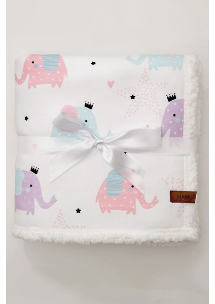 Fluffy Ultra Yumuşak Mikro Polar Unisex Bebek Battaniyesi, Hayvan Desenli, Beyaz, 80x100 cm modelleri