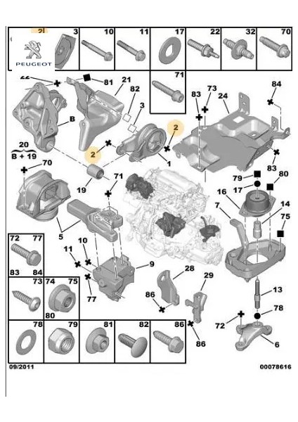 Motor Kulak Bağlan Civata Peugeot 5091.08