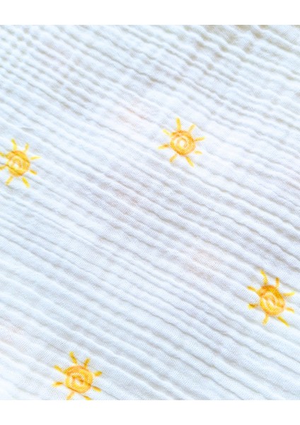 Güneş Desenli Organik Müslin Çocuk Panço Hızlı Kuruyan, Kapüşonlu fiyatları