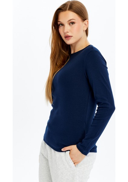 Kadın Uzun Kollu Bisiklet Yaka Tişört fırsatları