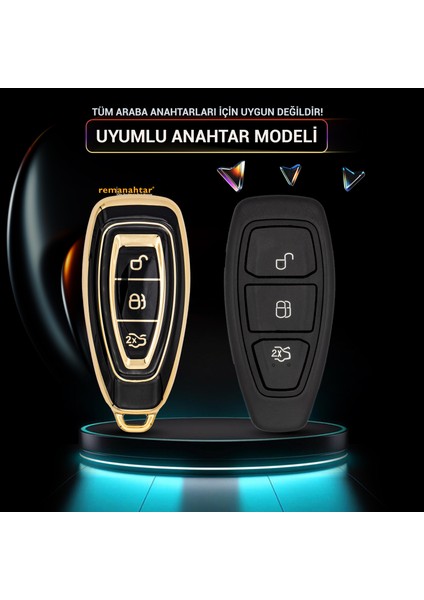Kuga Focus C-Max 3 Buton Smart Nano Anahtar Kılıfı - Siyah fiyatları