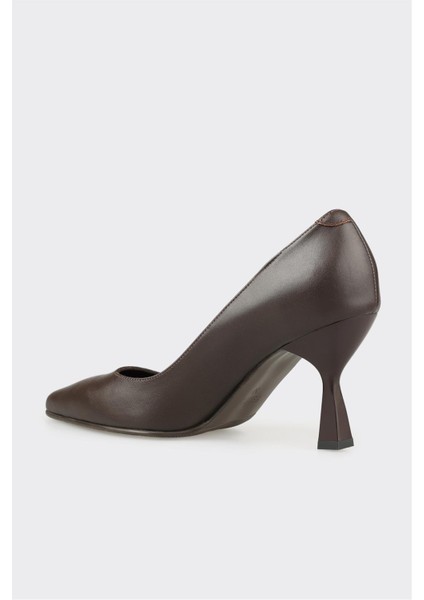 Kahve Deri Kadın Stiletto modelleri