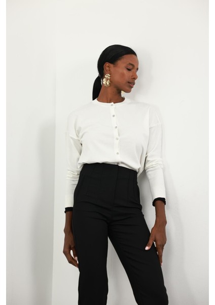 Ekru Kol Biyeli Basic Hırka 241040 fiyatları