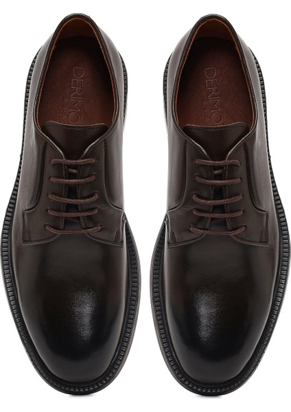 Erkek Kahverengi Bağcıklı Deri Casual Ayakkabı 25WFD724418