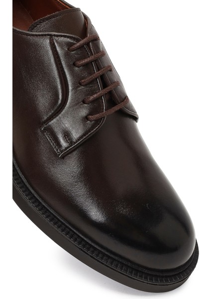 Erkek Kahverengi Bağcıklı Deri Casual Ayakkabı 25WFD724418