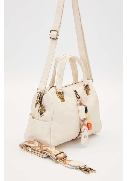 Beyaz Taş Kuşak Aksesuarlı El Çantası fiyatları