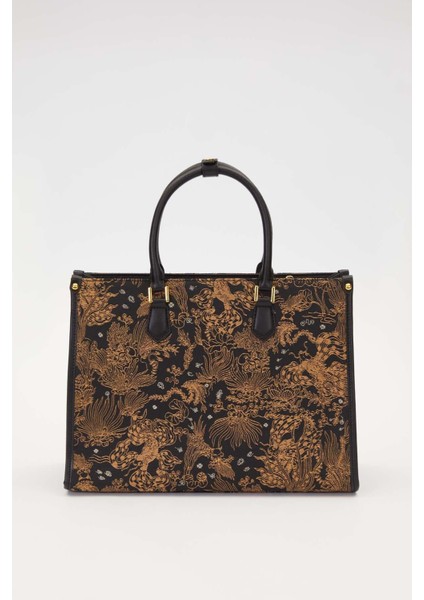 Siyah Baskı Detaylı Büyük El Çantası fırsatları