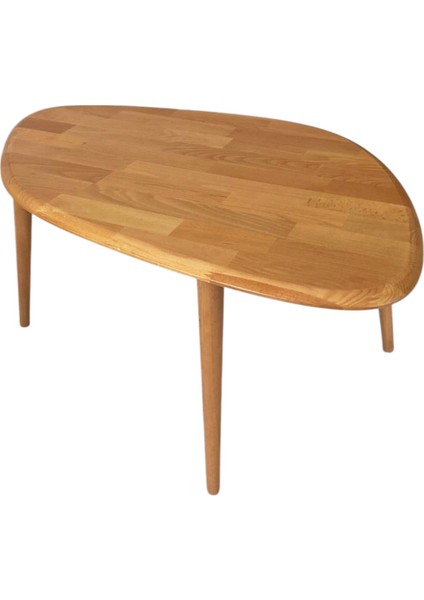 Masif %100 Doğal Ahşap Modern Oval Asimetrik Demonte Orta Sehpa fiyatları