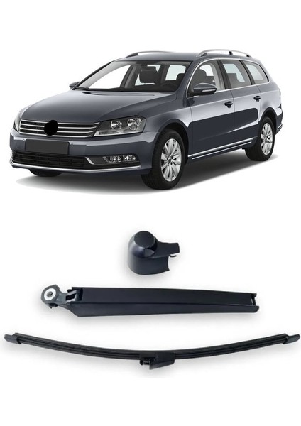 Volkswagen Passat Variant B7 2011-2014 Arka Cam Silecek Kolu ve Süpürgesi Kapak Takım 6Q6955707C