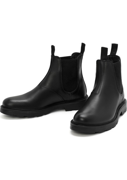 Erkek Siyah Deri Chelsea Bot 25WFD680118 modelleri