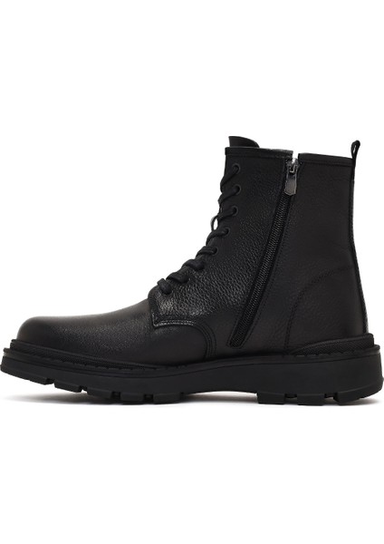 Erkek Siyah Bağcıklı Fermuarlı Deri Casual Bot 25WFD681114 fiyatları
