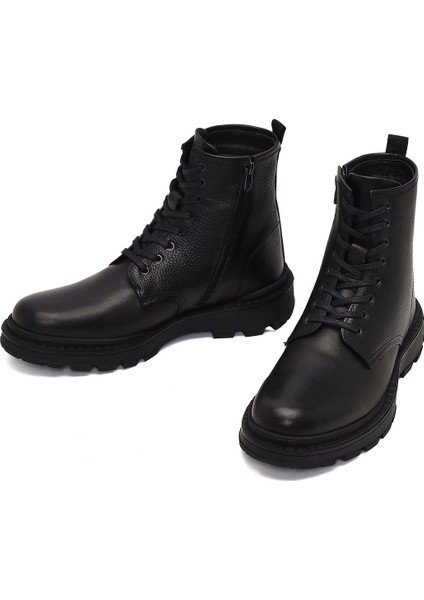 Erkek Siyah Bağcıklı Fermuarlı Deri Casual Bot 25WFD681114 modelleri