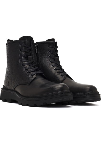 Erkek Siyah Bağcıklı Fermuarlı Deri Casual Bot 25WFD681114 fırsatları