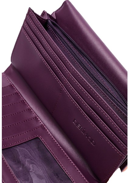 Kadın Mor Askı Detaylı Cüzdan 000A2D561318