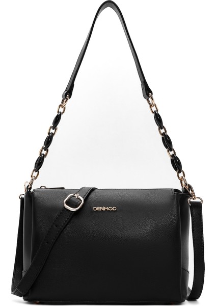 Kadın Siyah Zincir Askılı Omuz Çantası 25ABD200518