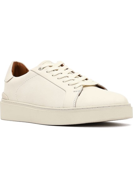 Erkek Beyaz Bağcıklı Deri Sneaker 25WFD707018