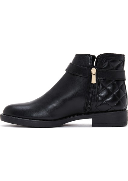 Kadın Siyah Fermuarlı Tokalı Bot 25WFE250218 fiyatları
