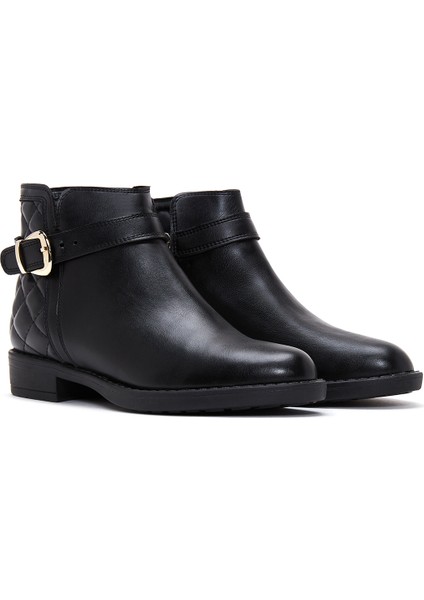 Kadın Siyah Fermuarlı Tokalı Bot 25WFE250218 fırsatları