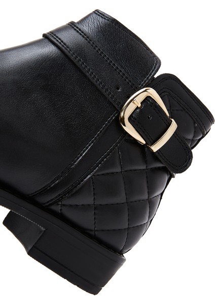 Kadın Siyah Fermuarlı Tokalı Bot 25WFE250218