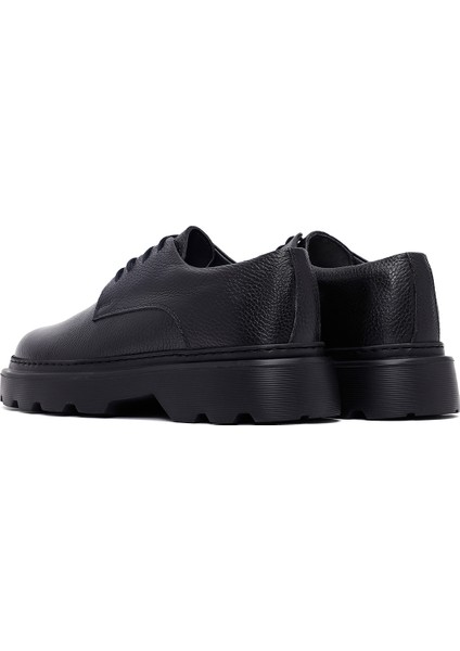 Erkek Siyah Bağcıklı Kalın Tabanlı Deri Casual Ayakkabı 25WFD6855FT indirimleri