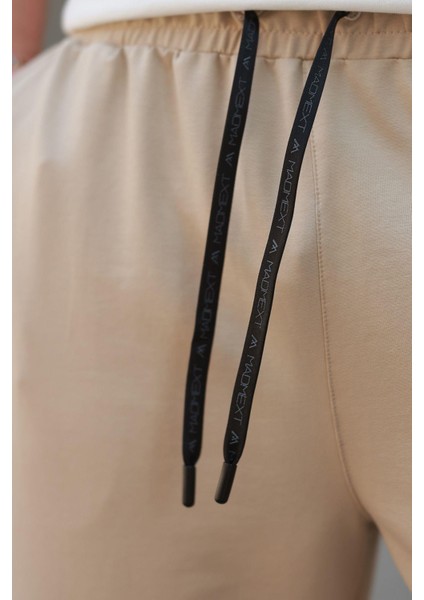 Bej Rahat Kesim Paçası Lastikli Erkek Eşofman Altı E6573 fiyatları