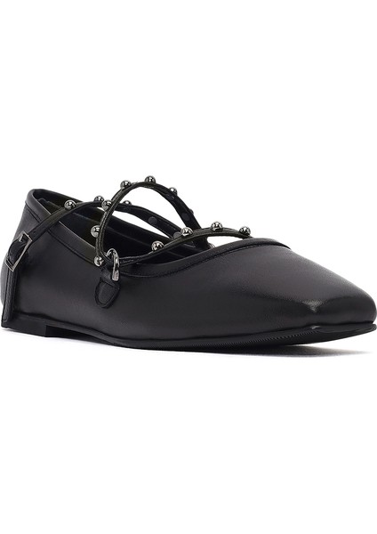 Kadın Siyah Tokalı Deri Babet 25AFD184618