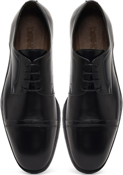 Erkek Siyah Bağcıklı Deri Klasik Ayakkabı 25WFD603122