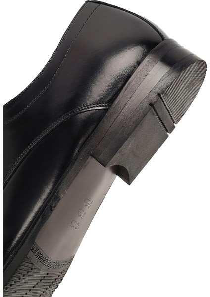 Erkek Siyah Bağcıklı Deri Klasik Ayakkabı 25WFD603122