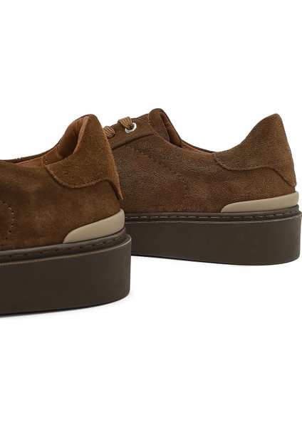 Erkek Taba Bağcıklı Deri Sneaker 25WFD707010
