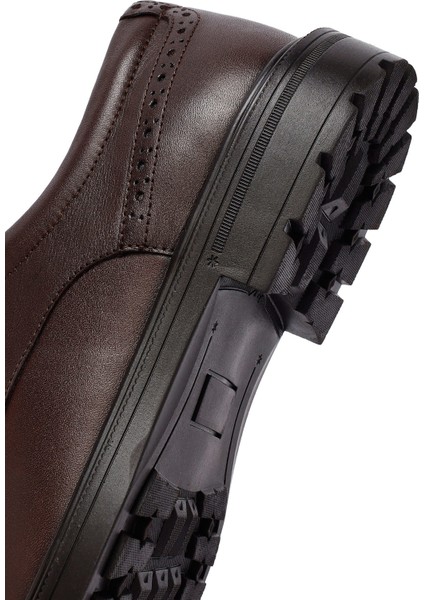 Erkek Kahverengi Bağcıklı Deri Casual Ayakkabı 25WFD710418