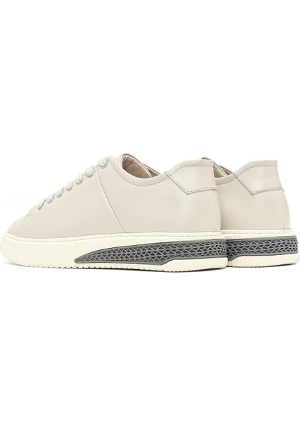Erkek Beyaz Bağcıklı Kalın Tabanlı Deri Sneaker 25WFD631118 indirimleri