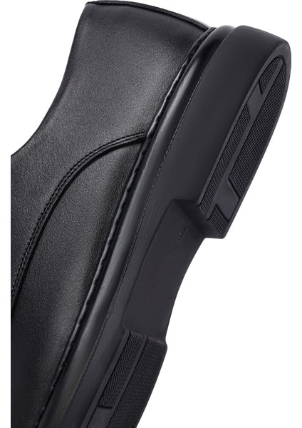 Erkek Siyah Bağcıklı Deri Casual Ayakkabı 25WFD661318