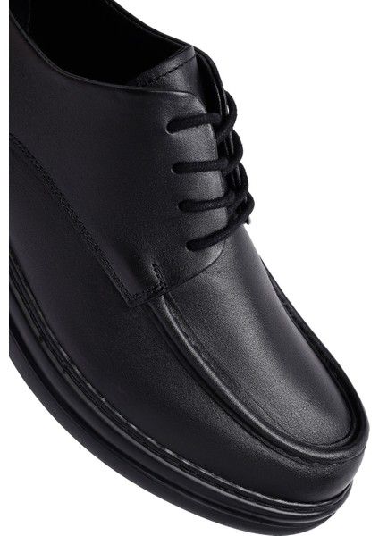 Erkek Siyah Bağcıklı Deri Casual Ayakkabı 25WFD661318