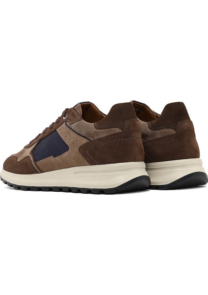 Erkek Kahverengi Bağcıklı Deri Sneaker 25WFD707314 indirimleri