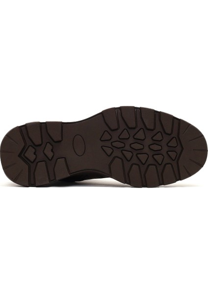 Erkek Kahverengi Bağcıklı Fermuarlı Deri Casual Bot 25WFD681114 indirimleri