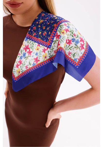 Gece Bahçesi Model Fular Estascarf 48 x 48 cm