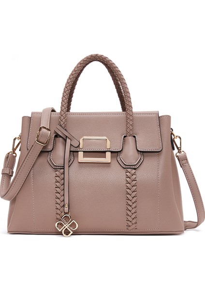 Kadın Vizon Uzun Askılı Örgü Detaylı Kol Çantası 25WBD2832FT