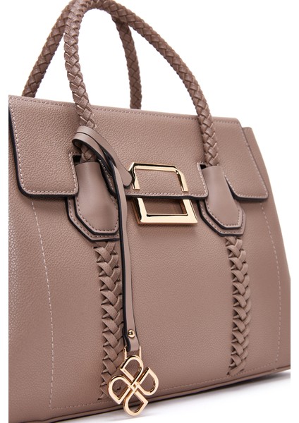 Kadın Vizon Uzun Askılı Örgü Detaylı Kol Çantası 25WBD2832FT