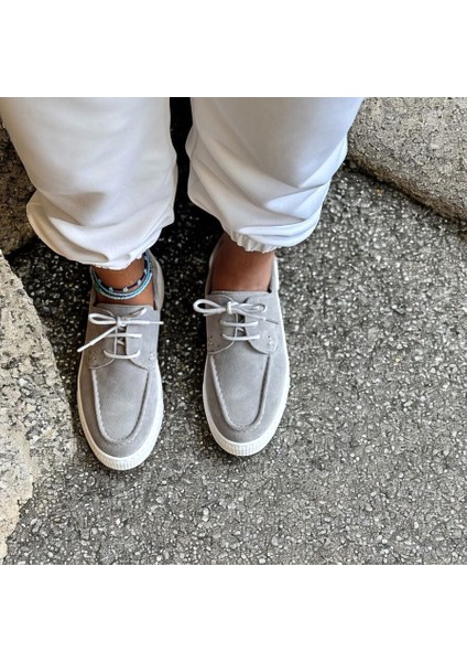 Gri Süet Hakiki Deri Kadın Günlük Rahat Bağcıklı Ayakkabı fiyatları