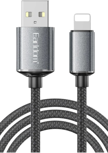EC-199L 1.2m 3A USB To Lightning Hızlı Şarj Kablosu - Siyah