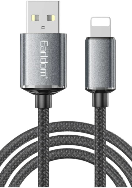 EC-199L 1.2m 3A USB To Lightning Hızlı Şarj Kablosu - Siyah fırsatları